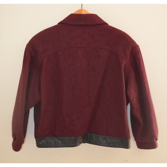 Vintage Burgundy Oversize Cropped Jacket Size Large - Picture 10 of 11